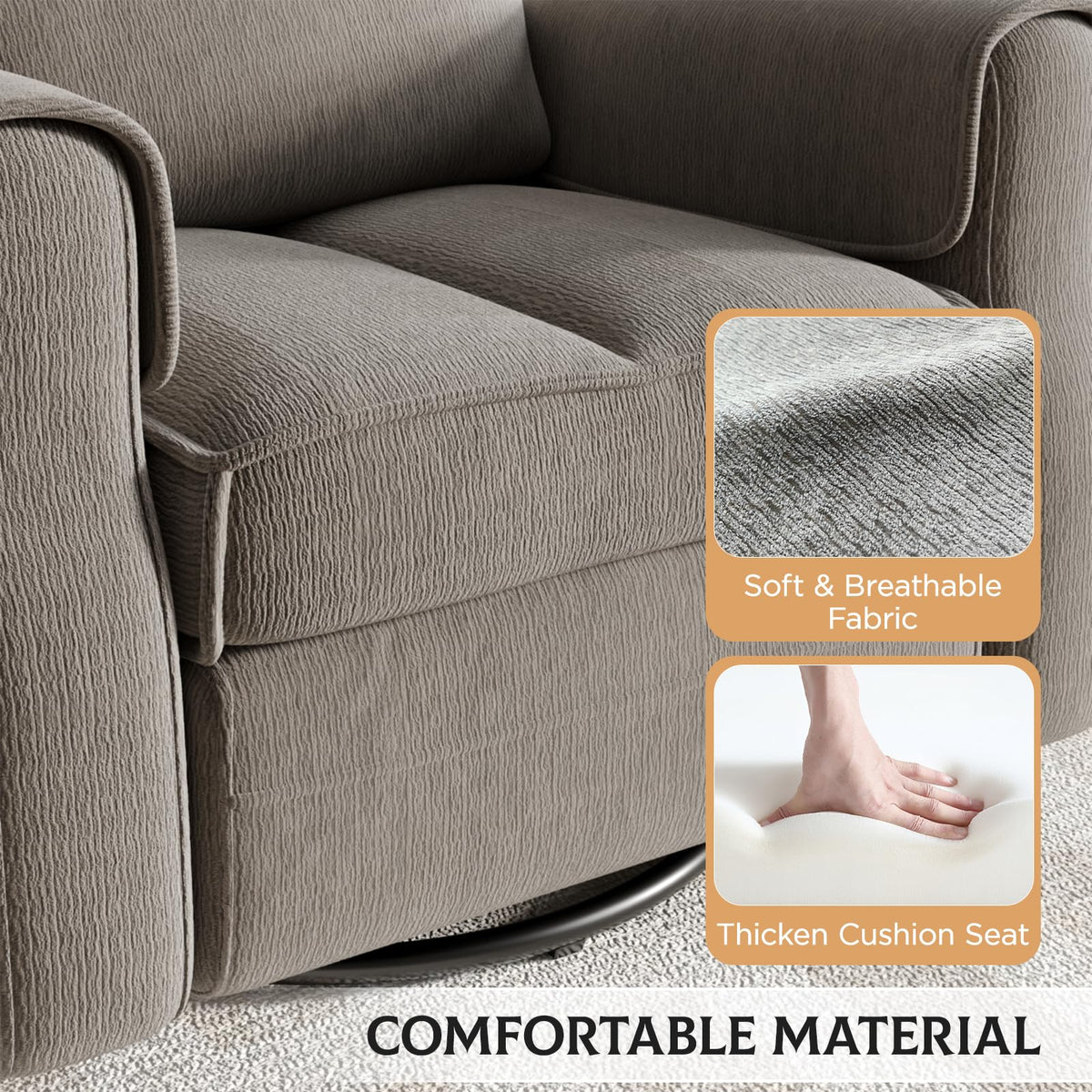 Faux Shearling Recliner Chair Grey V16388