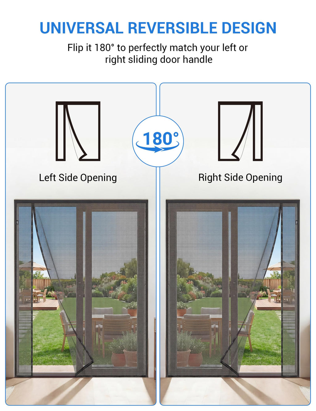 Magnetic Screen Door 72 x 80 Inch Fiberglass Mesh C34823