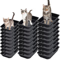 30 Pcs Disposable Plastic Cat Litter Trays 3 Sizes Black G782