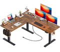 63 x 55 Inch L Shaped Standing Desk with Power Outlets D683