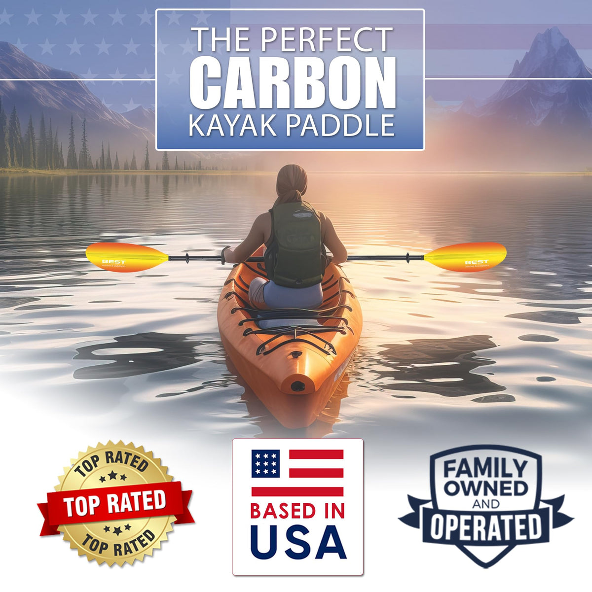 Carbon Fiber 2-Piece Kayak Paddle S74825
