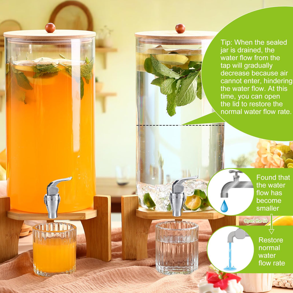 2 Pack 3 Gallon Glass Drink Dispensers Z2842