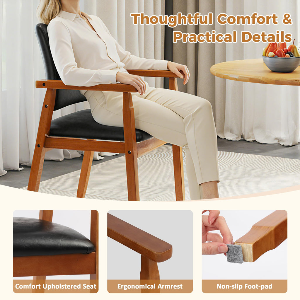 Black PU Leather Dining Chairs Set of 4 I9134