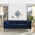 84" Navy Blue Velvet Tufted Sofa B997571