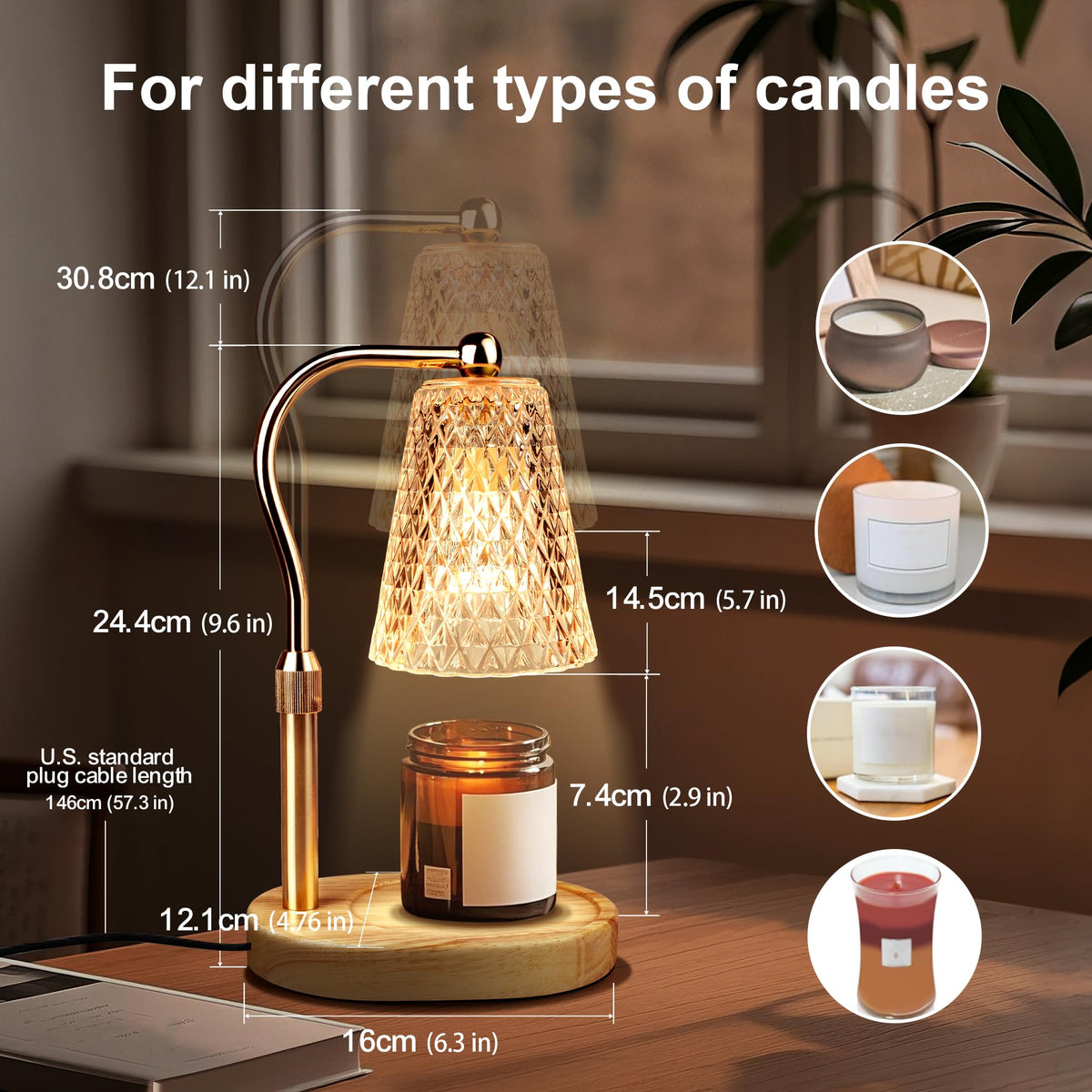 Adjustable Candle Warmer Lamp with Timer Z630