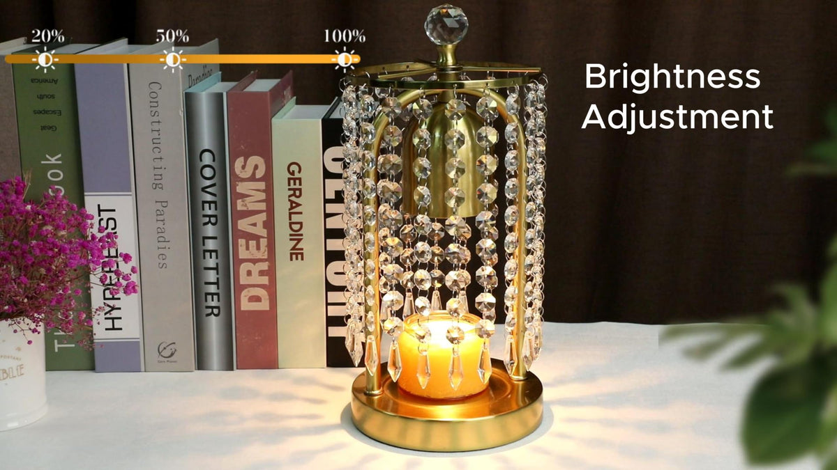 Gold Candle Warmer Lamp with Timer and Dimmer J981086