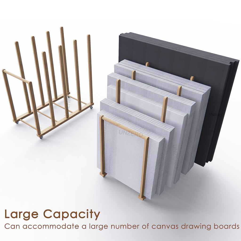 Art Canvas Storage Rack with Handle & Caster Wheels O23977