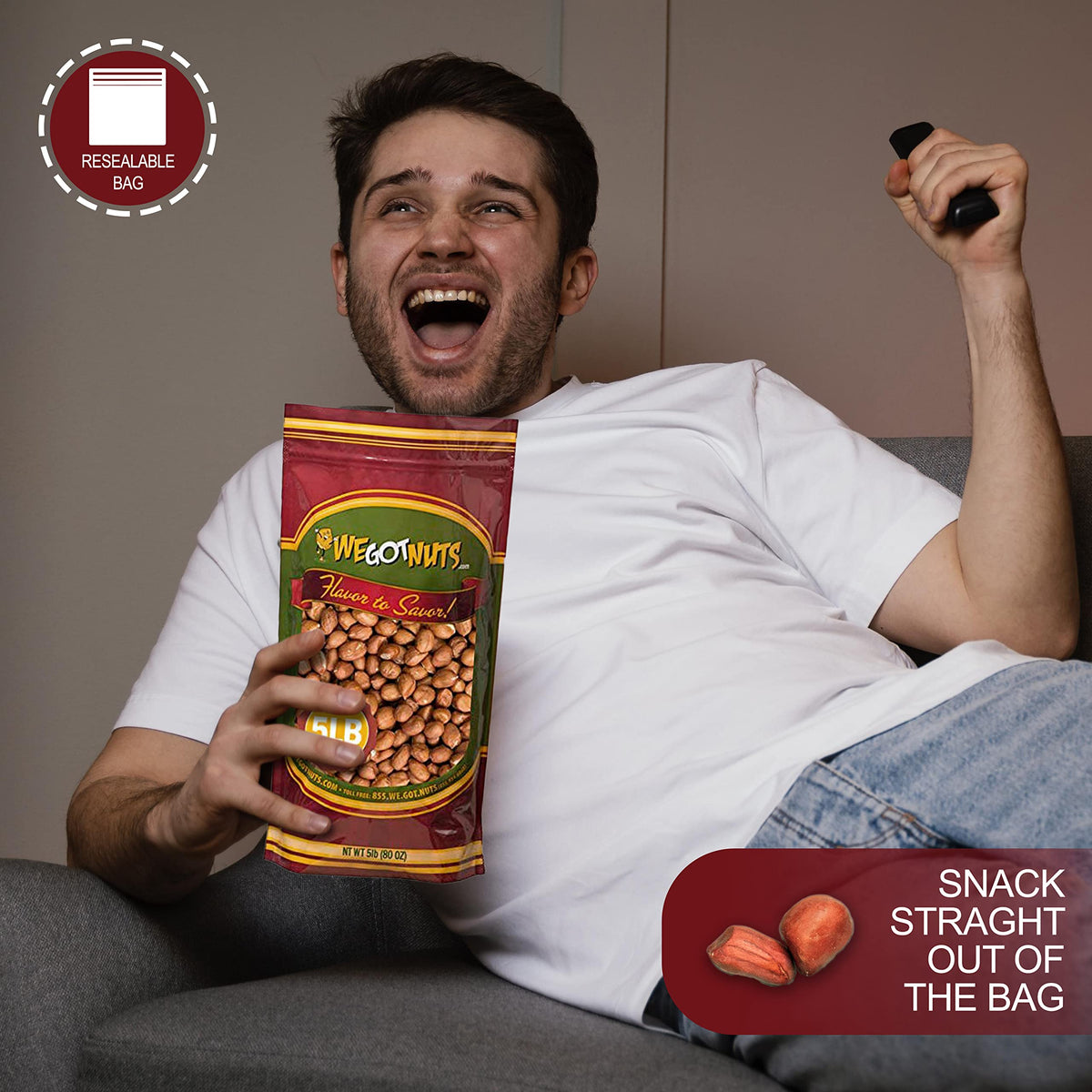 Red Skin Peanuts Unsalted 5LB Bag C235755