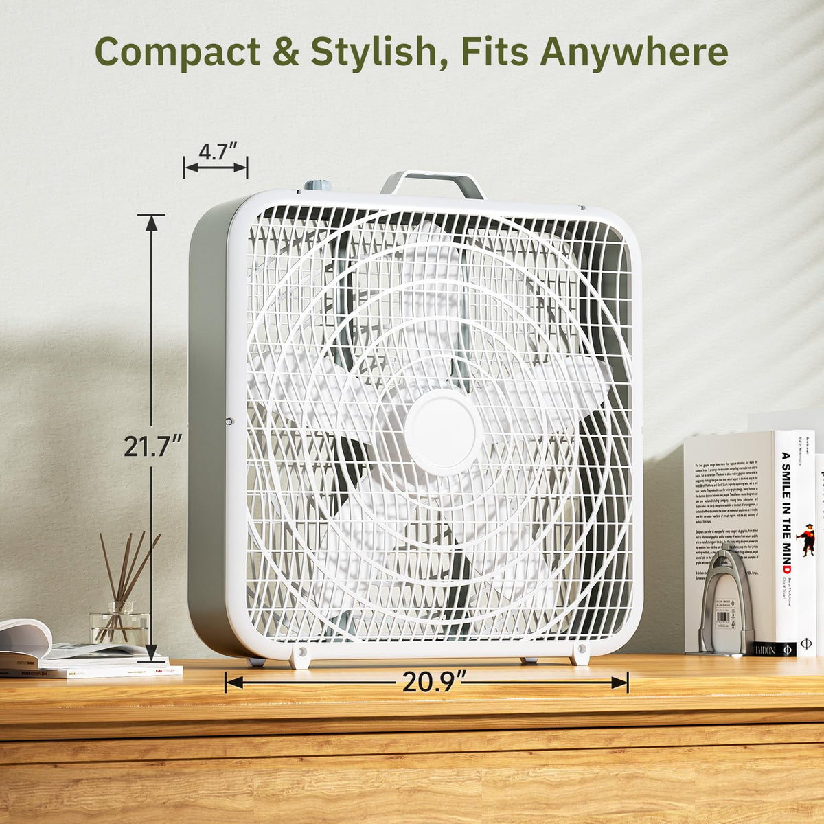 20” Box Floor Fan, 3-Speed White U779