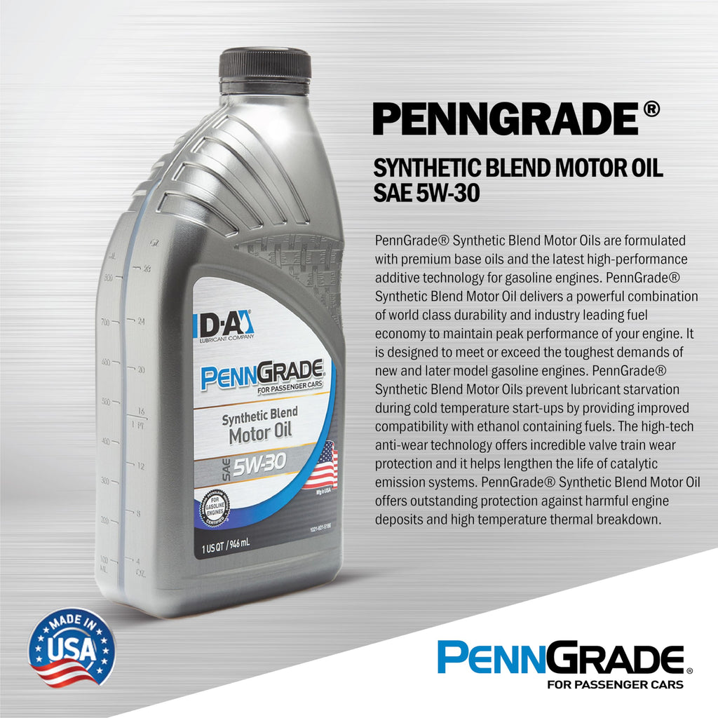 Synthetic Blend Oil SAE 5W-30 1 Quart Pack of 6 E776