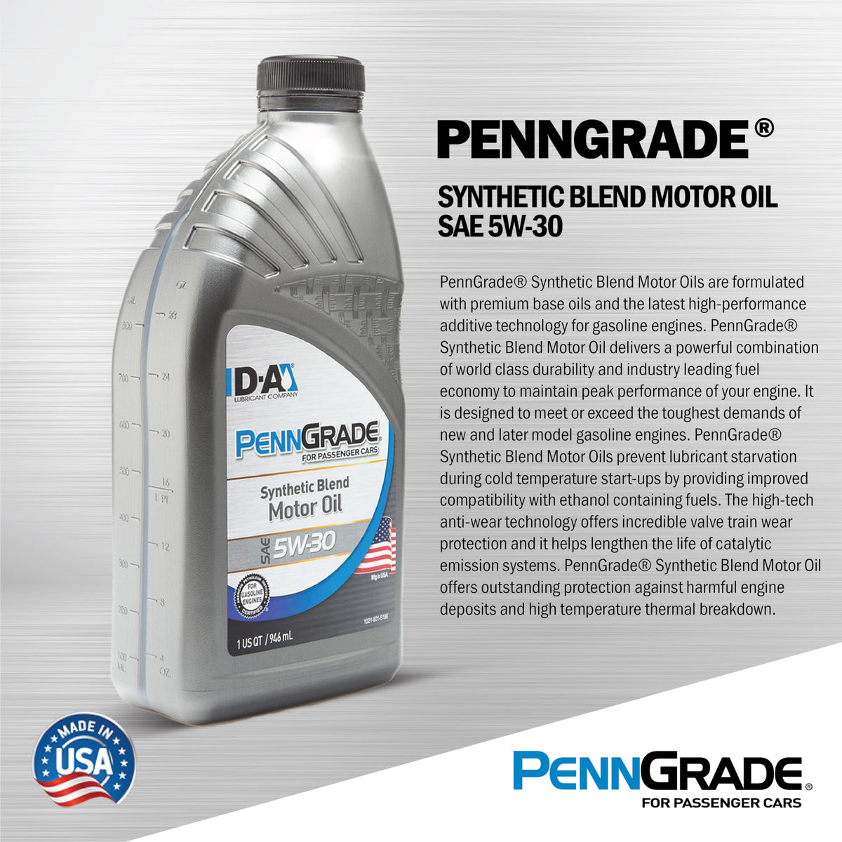 Synthetic Blend Oil SAE 5W-30 1 Quart Pack of 6 E776
