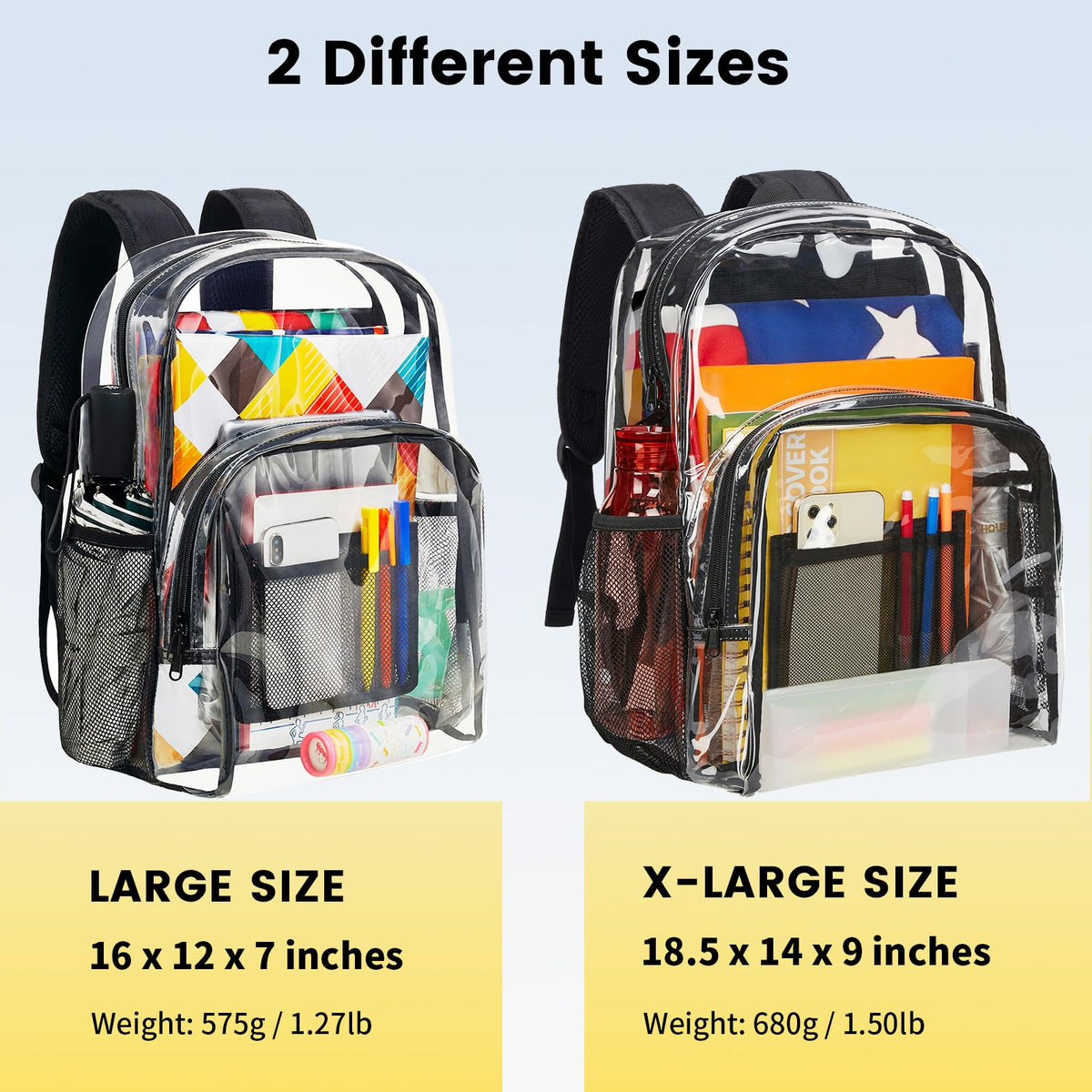 Clear Heavy Duty Black Backpack N747282