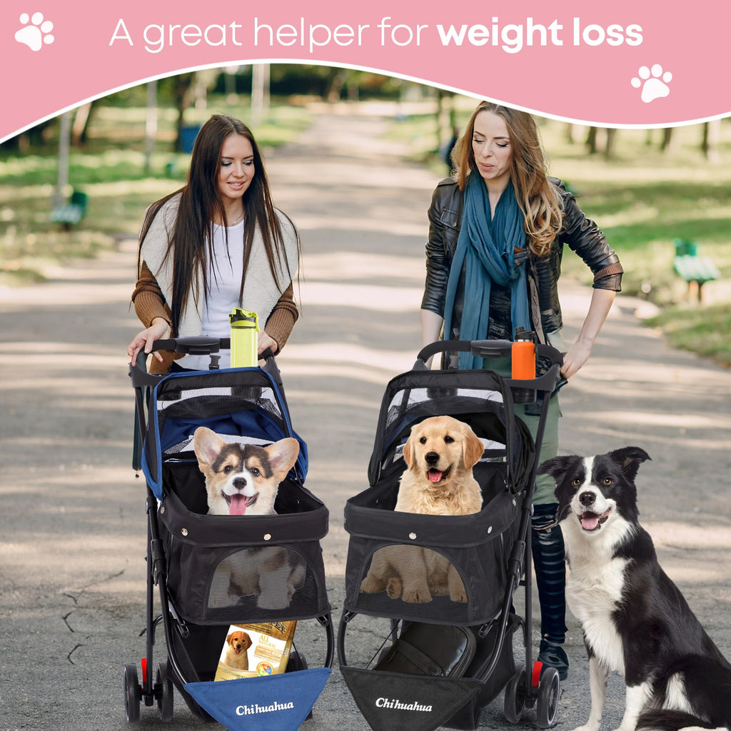 Pink 3 Wheels Pet Stroller U556469