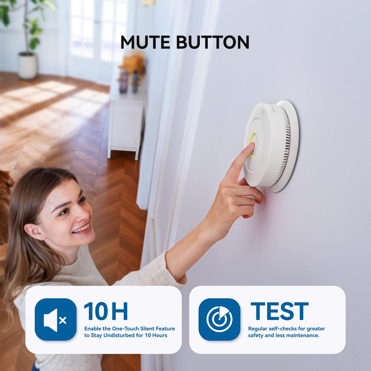 Smoke and Carbon Monoxide Detector 10-Year Battery 4 Pack E856