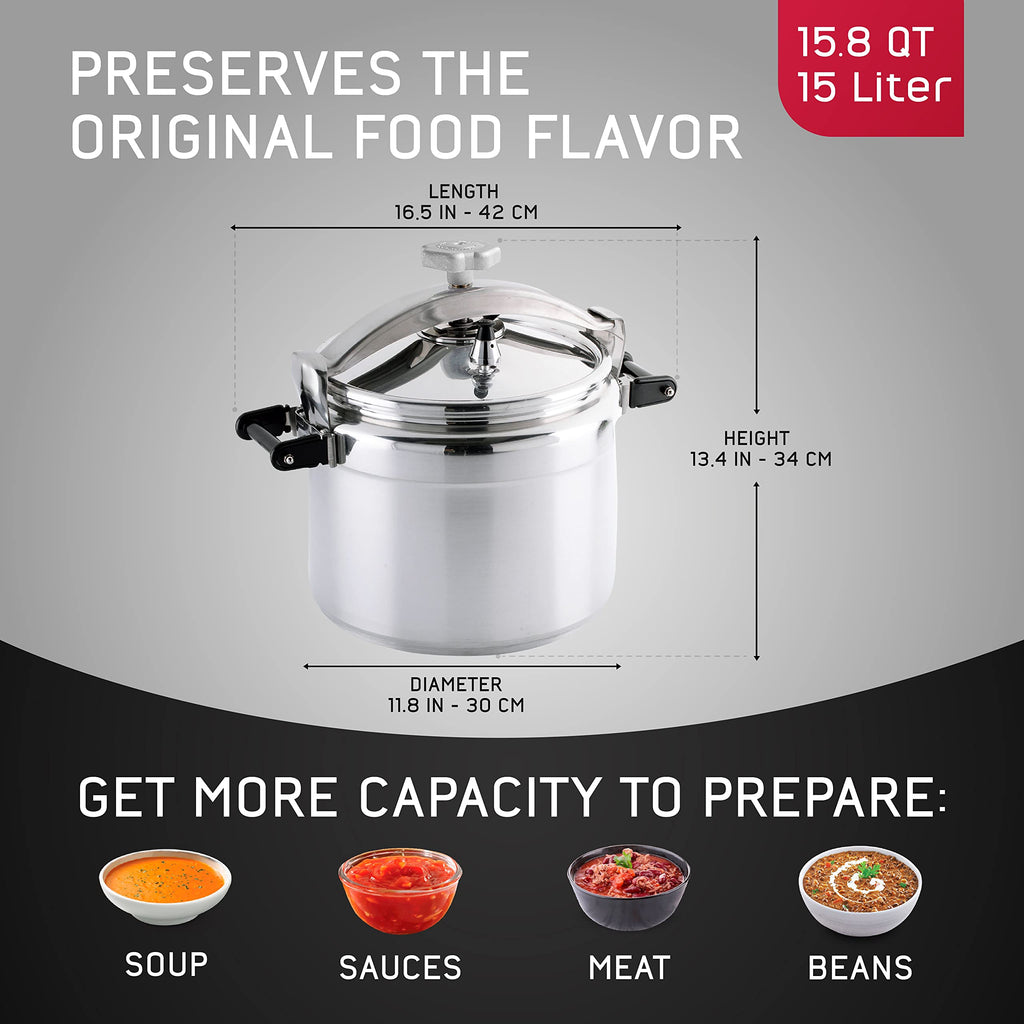 15.8-Quart Aluminum Pressure Cooker P581