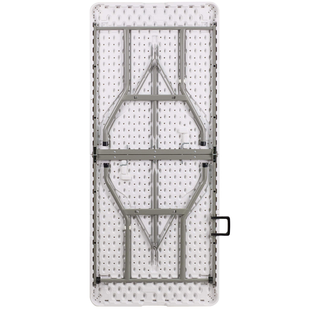 White 6-Foot Bi-Fold Plastic Folding Table Y58583