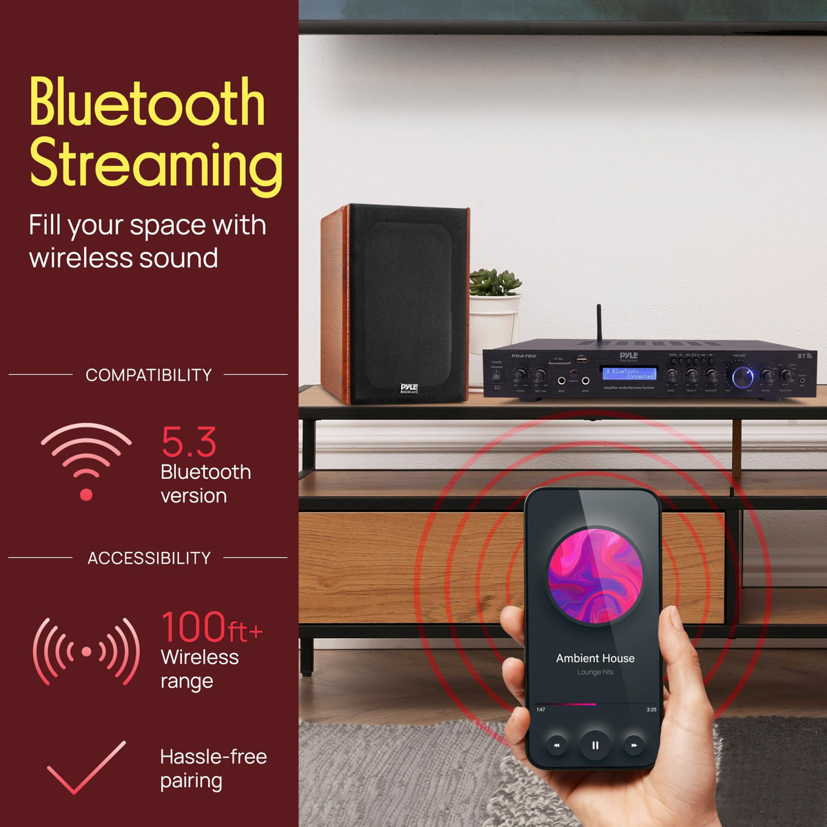 5 Channel Rack Mount Bluetooth Amplifier Receiver F367549