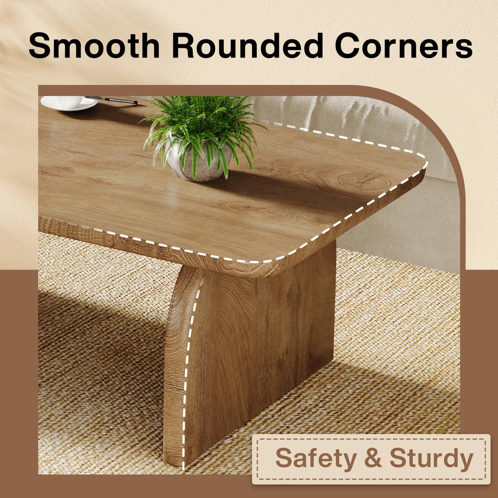 47-Inch Natural Brown Wood Coffee Table G62308