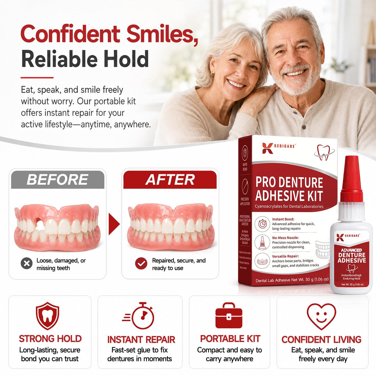 Fast-Setting Dental Bonding Glue Kit 1oz W94386