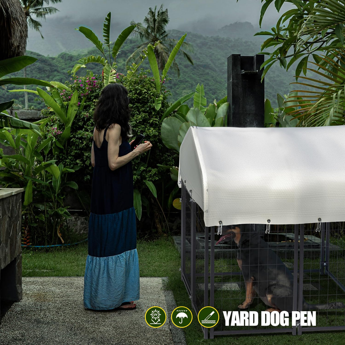 Large Heavy Duty Outdoor Dog Kennel with Roof X3131