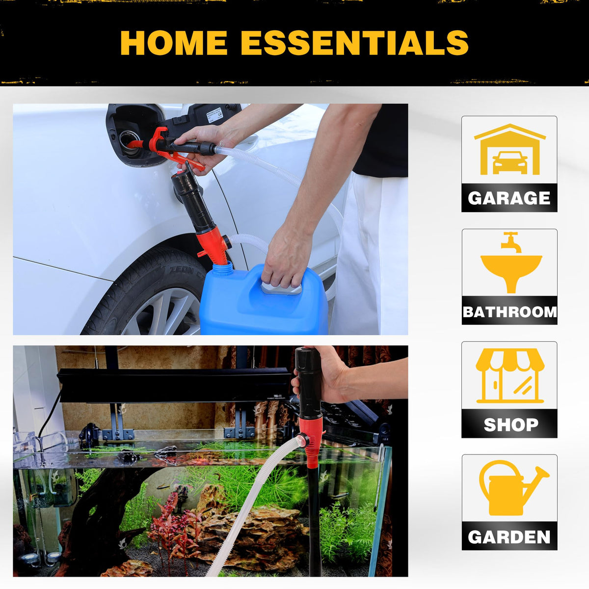 Portable Battery Powered Red Electric Fuel Water Transfer Pump 2.4 GPM F741