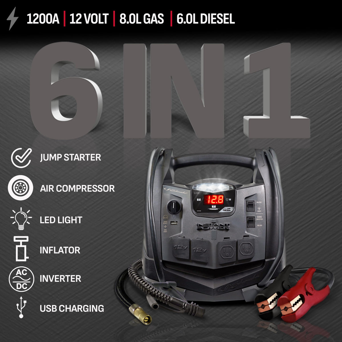 12V Car Battery Jump Starter & Power Station F3181
