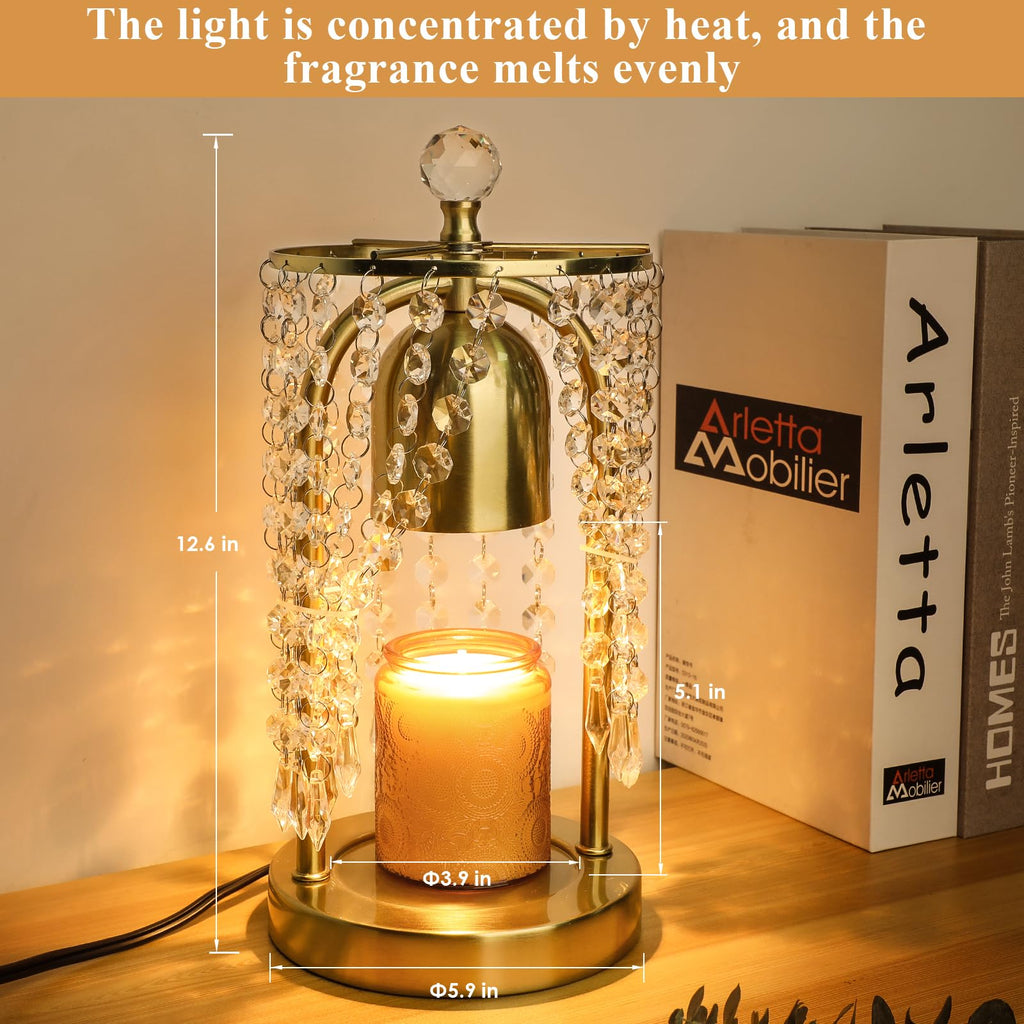 Gold Candle Warmer Lamp with Timer and Dimmer J981086