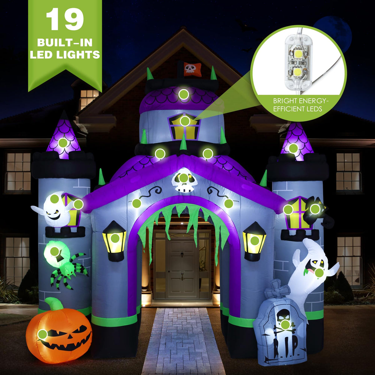 Giant 12.5 FT Halloween Inflatables Archway Outdoor Decorations E563112