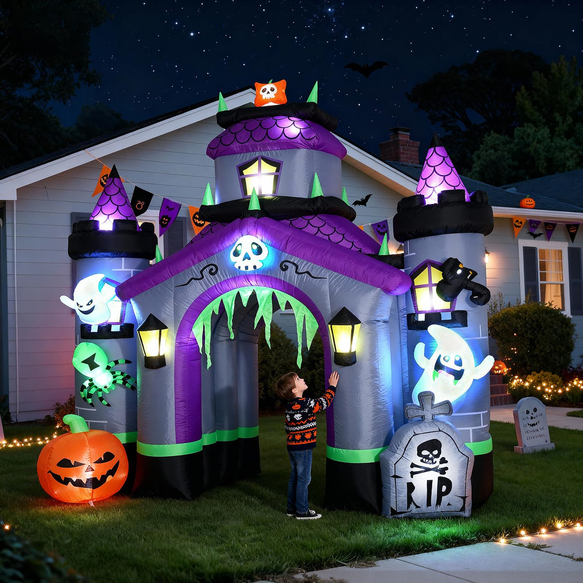 Giant 12.5 FT Halloween Inflatables Archway Outdoor Decorations E563112