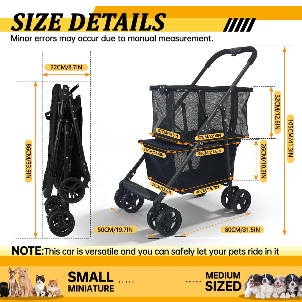 2-in-1 Folding Shopping Cart & Pet Stroller E10139