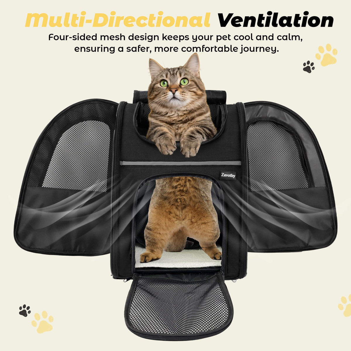 Expandable Airline Approved Cat Backpack Carrier with Breathable Mesh D44810