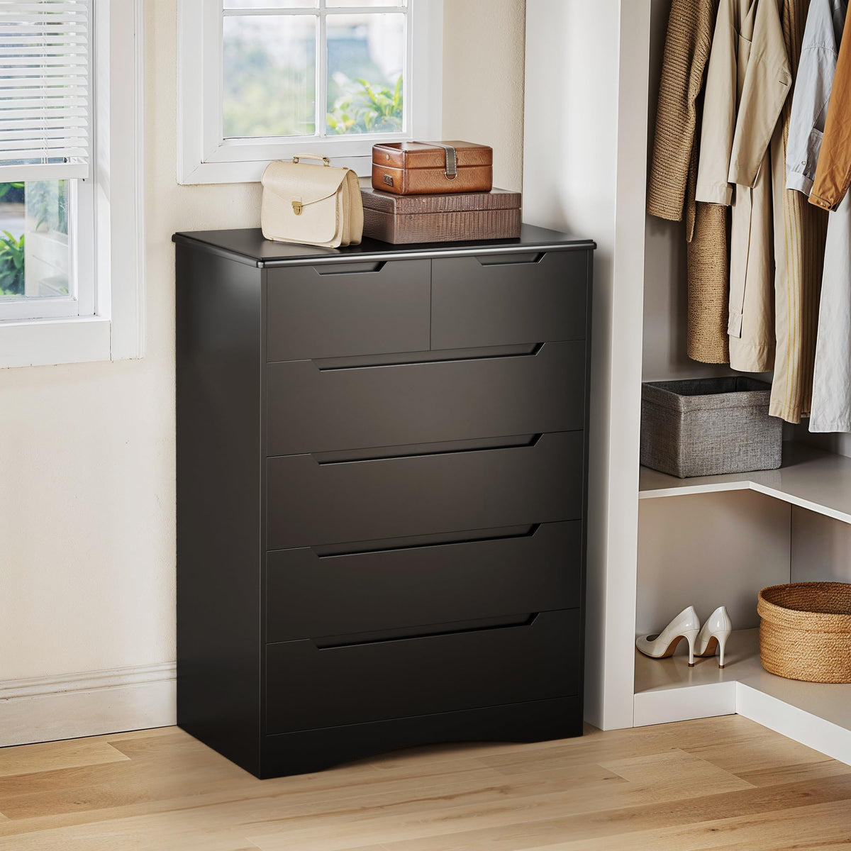 Black 6 Drawer Dresser Z8079