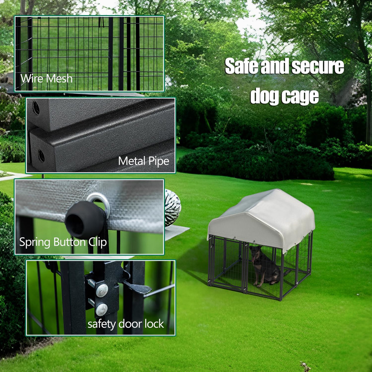 Large Heavy Duty Outdoor Dog Kennel with Roof X3131