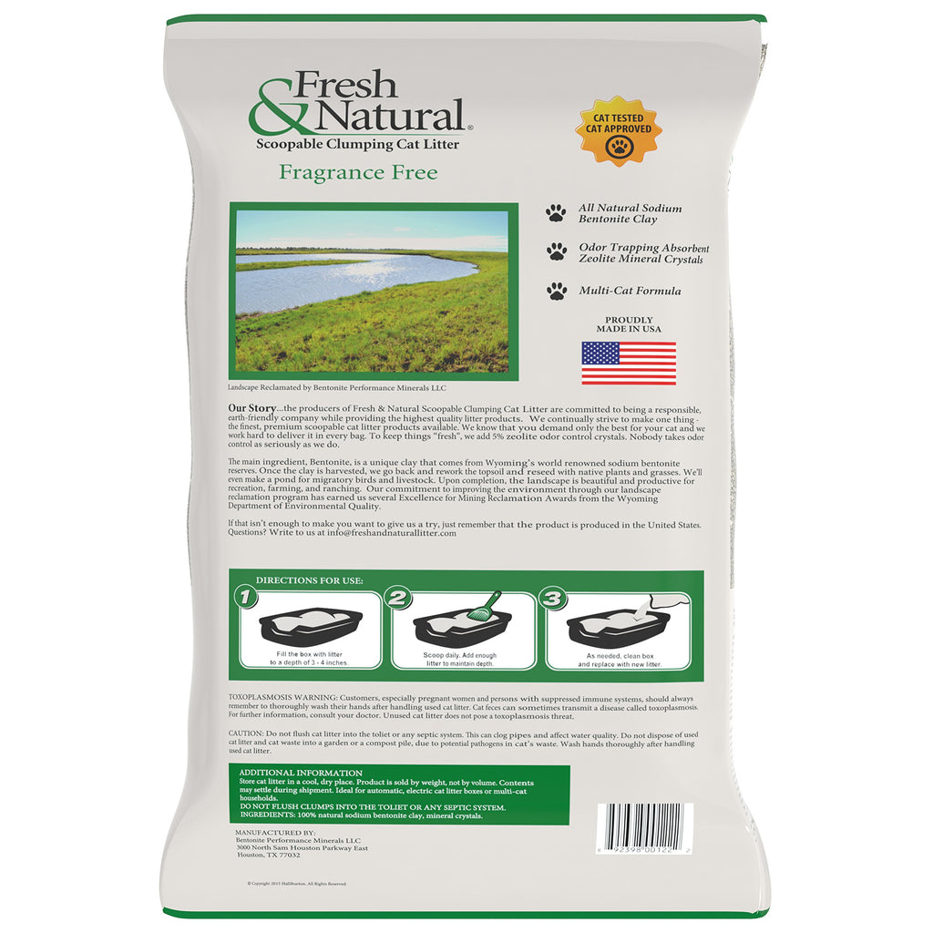 Scoopable Clay Cat Litter, 20-Pound, Fragrance Free K111431