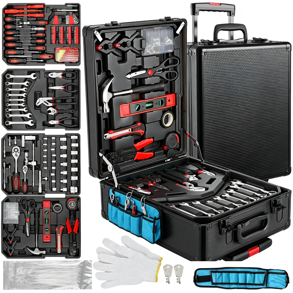 799pcs Aluminum Trolley Case Tool Set Silver O474836