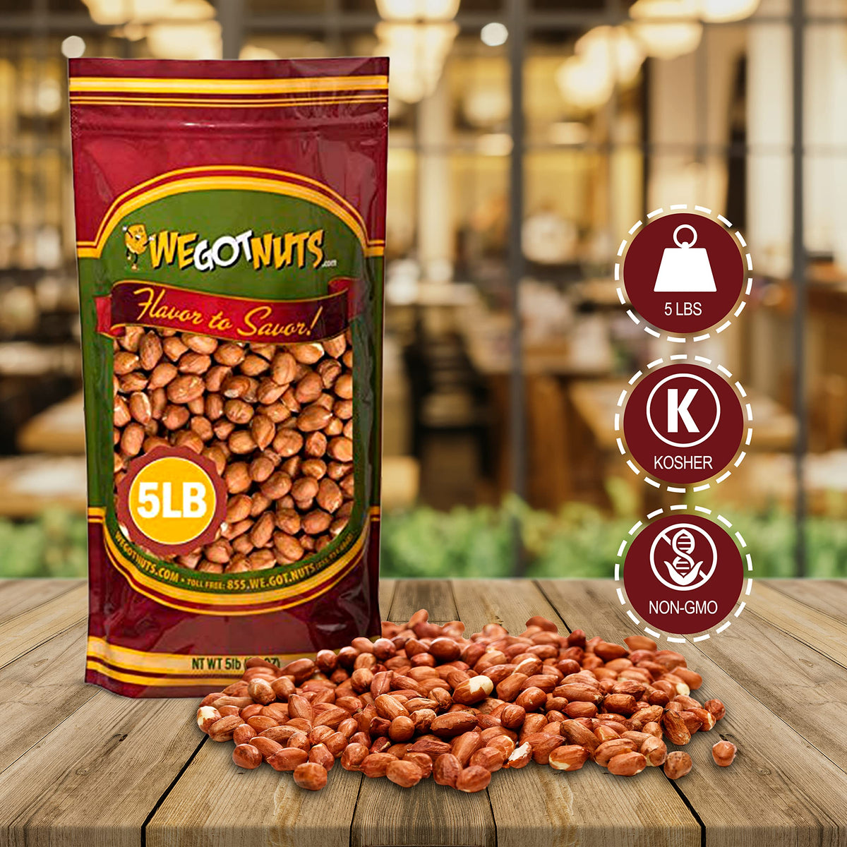 Red Skin Peanuts Unsalted 5LB Bag C235755