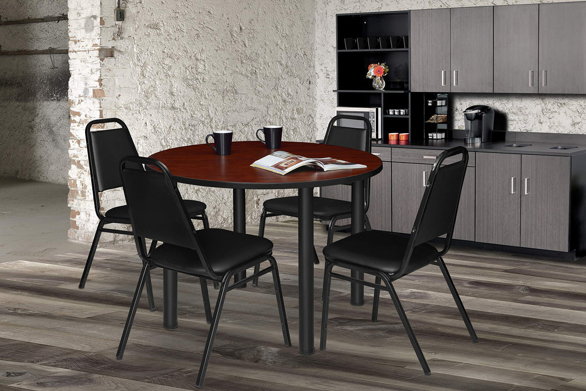 Black 4 Pack Stackable Cushioned Vinyl Chair X793
