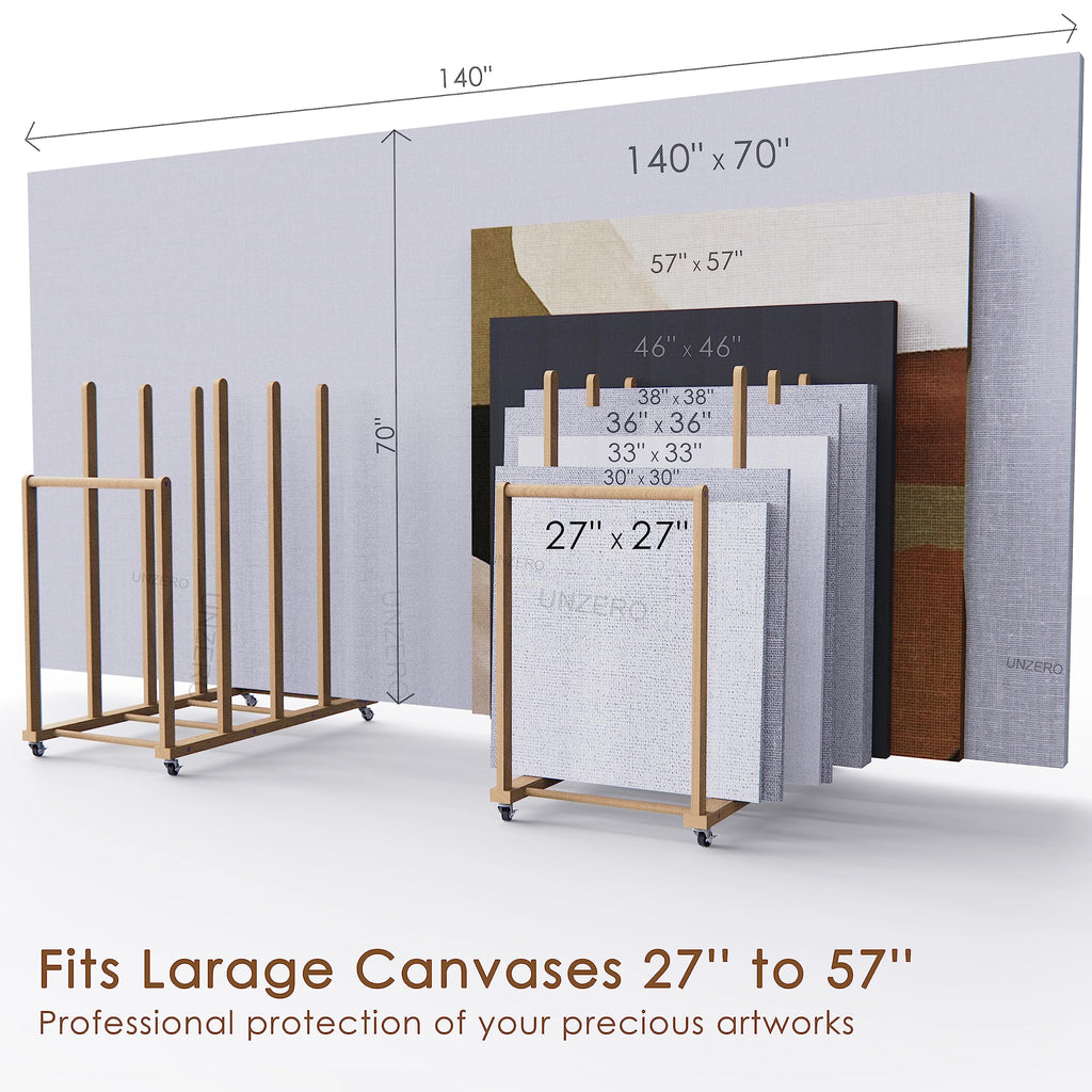 Art Canvas Storage Rack with Handle & Caster Wheels O23977