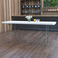 White 6-Foot Bi-Fold Plastic Folding Table Y58583