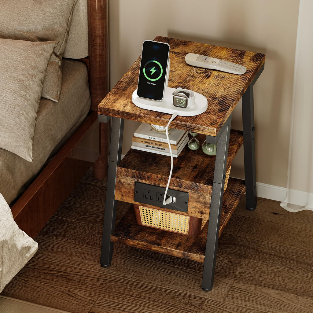 3-Tier Side Table with Charging Station N3592