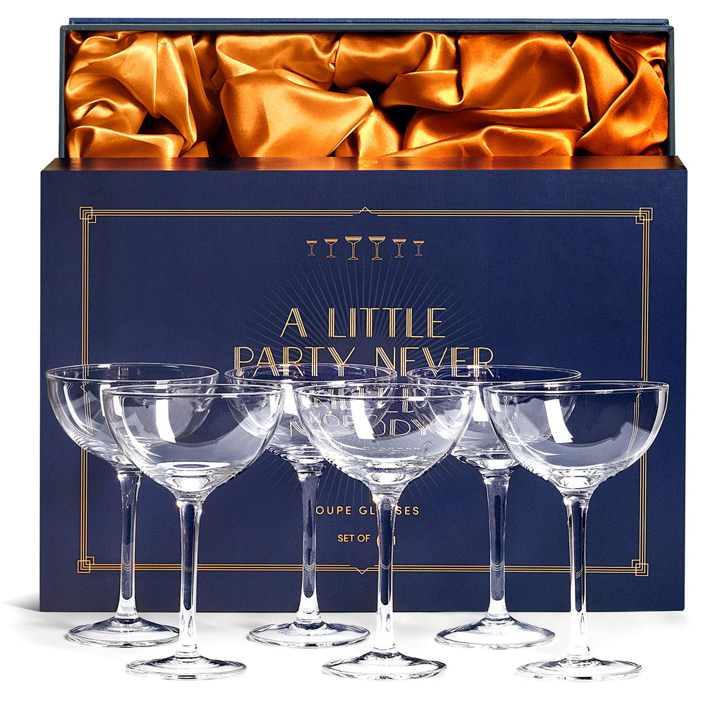 Crystal Champagne Coupe Glasses Set of 6 K2347
