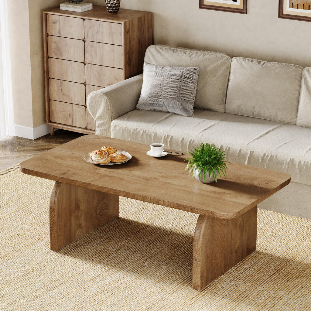 47-Inch Natural Brown Wood Coffee Table G62308
