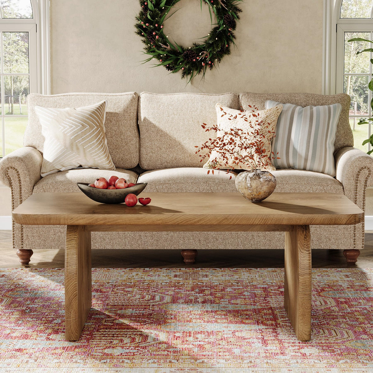 47-Inch Natural Brown Wood Coffee Table G62308