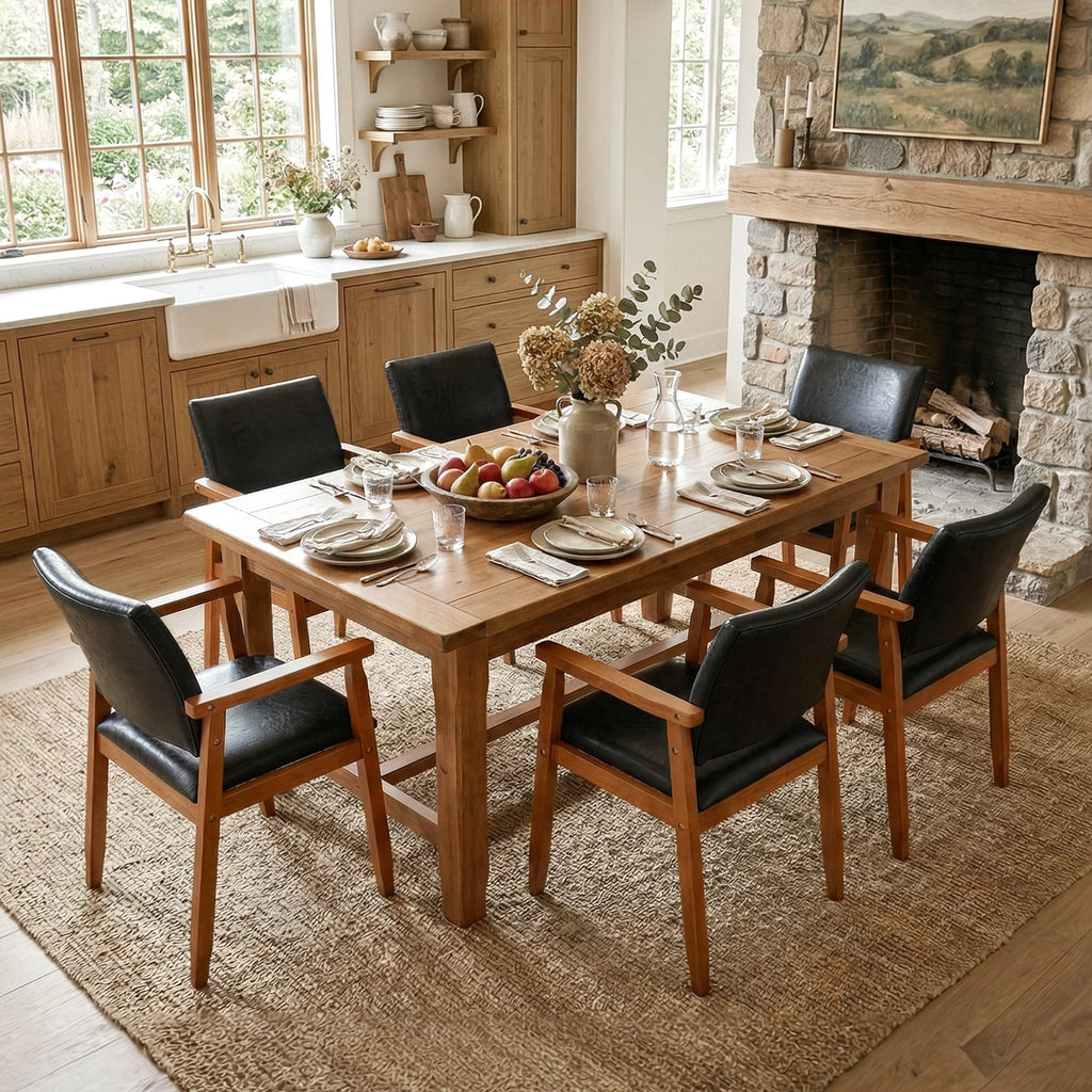 Black PU Leather Dining Chairs Set of 4 I9134
